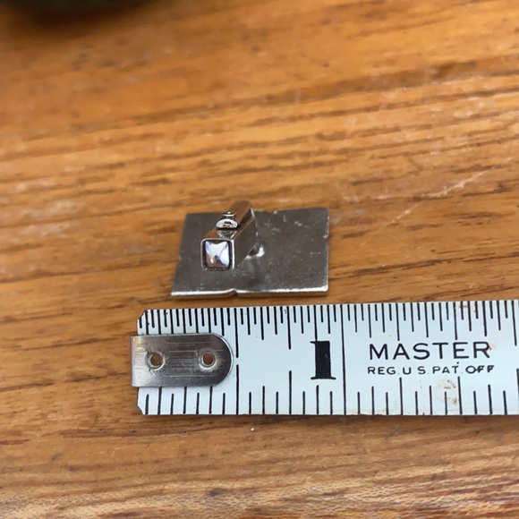 VTG SWANK sterling silver marked rectangular angled back cuff links - Picture 5 of 7